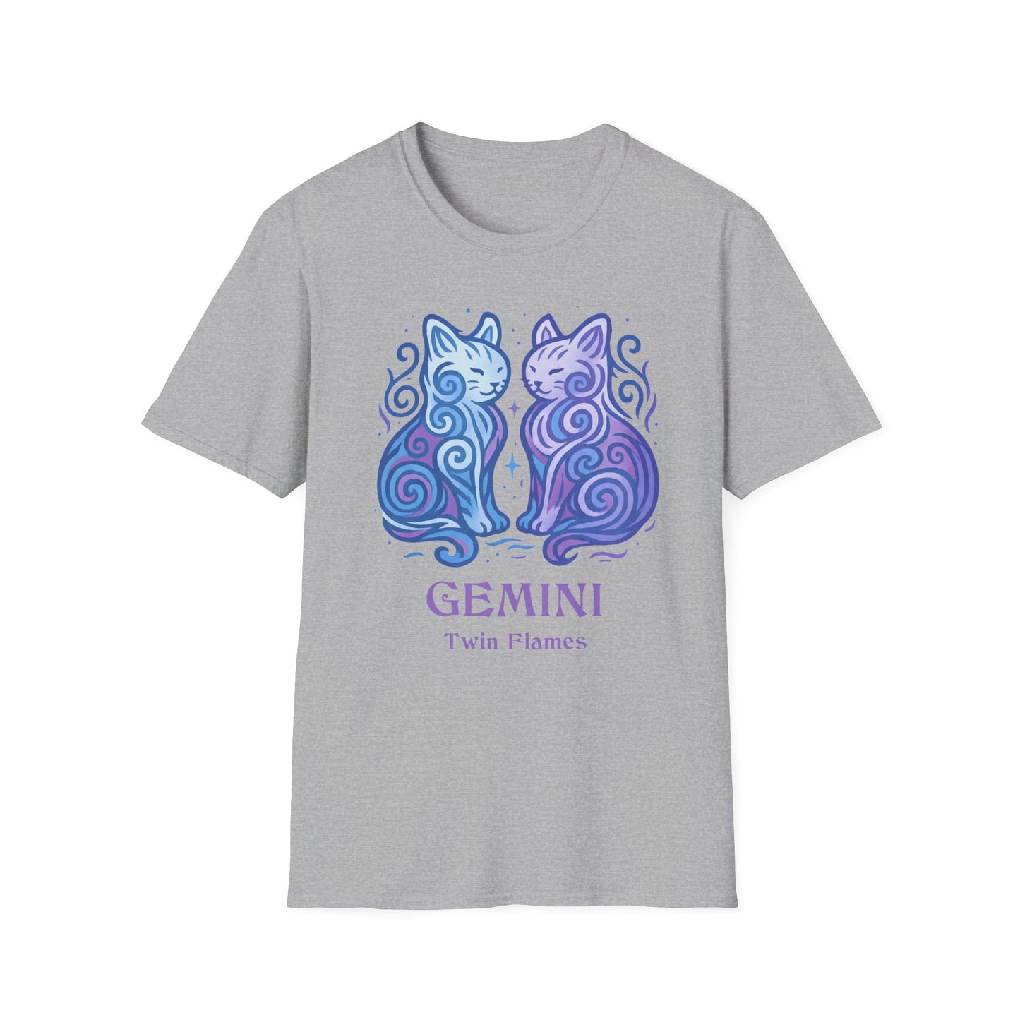 Gemini Zodiac Cat T-Shirt — Gemini Astrological Sign with Cat Graphic