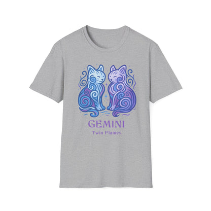 Gemini Zodiac Cat T-Shirt — Gemini Astrological Sign with Cat Graphic