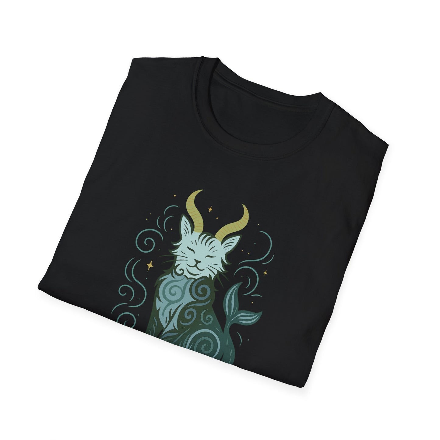 Capricorn Zodiac Cat T-Shirt — Capricorn Astrological Sign with Cat Graphic