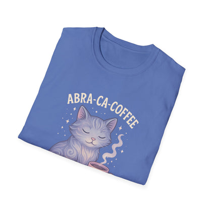 Abra-ca-coffee First T-Shirt | Cute Cat Tee, Pet Lover Gift, Animal Lover Shirt, Coffee Lover Gift