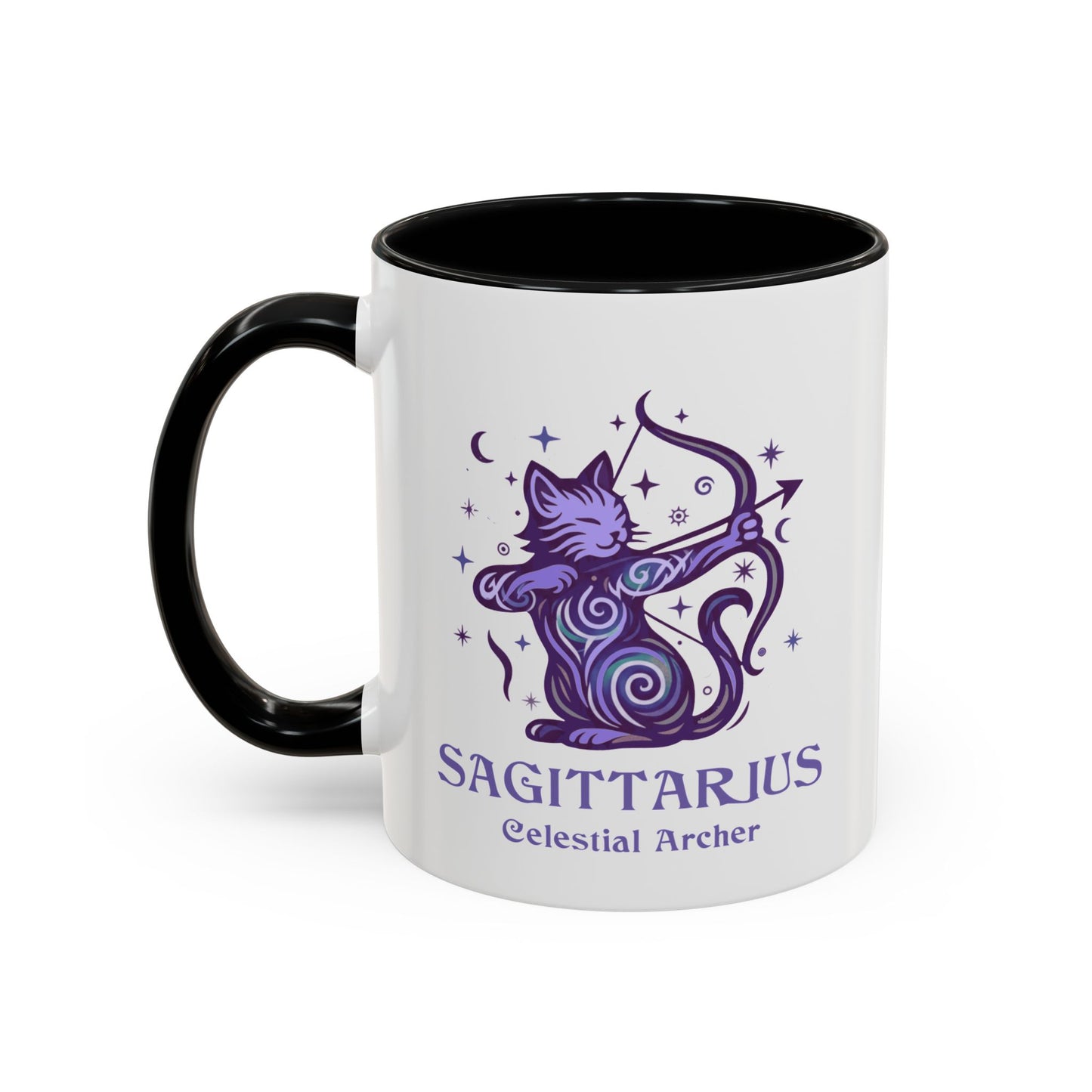 Sagittarius Zodiac Cat Mug - Color Pop | Astrology Coffee Mug 11 or 15 oz