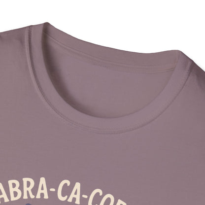 Abra-ca-coffee First T-Shirt | Cute Cat Tee, Pet Lover Gift, Animal Lover Shirt, Coffee Lover Gift