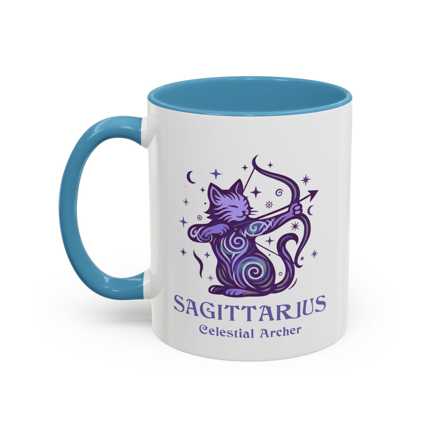 Sagittarius Zodiac Cat Mug - Color Pop | Astrology Coffee Mug 11 or 15 oz