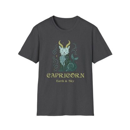 Capricorn Zodiac Cat T-Shirt — Capricorn Astrological Sign with Cat Graphic