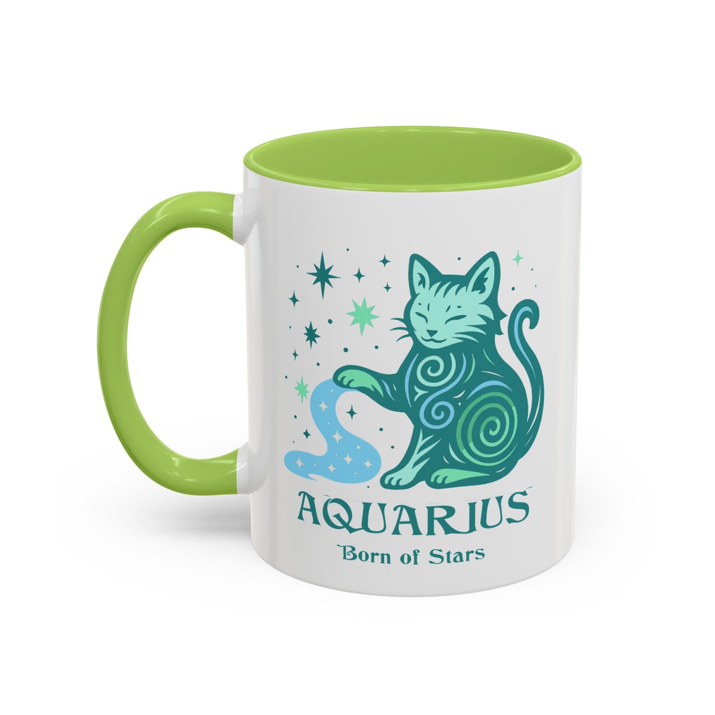 Aquarius Zodiac Cat Mug - Color Pop | Astrological Sign Coffee Cup 11 or 15 oz