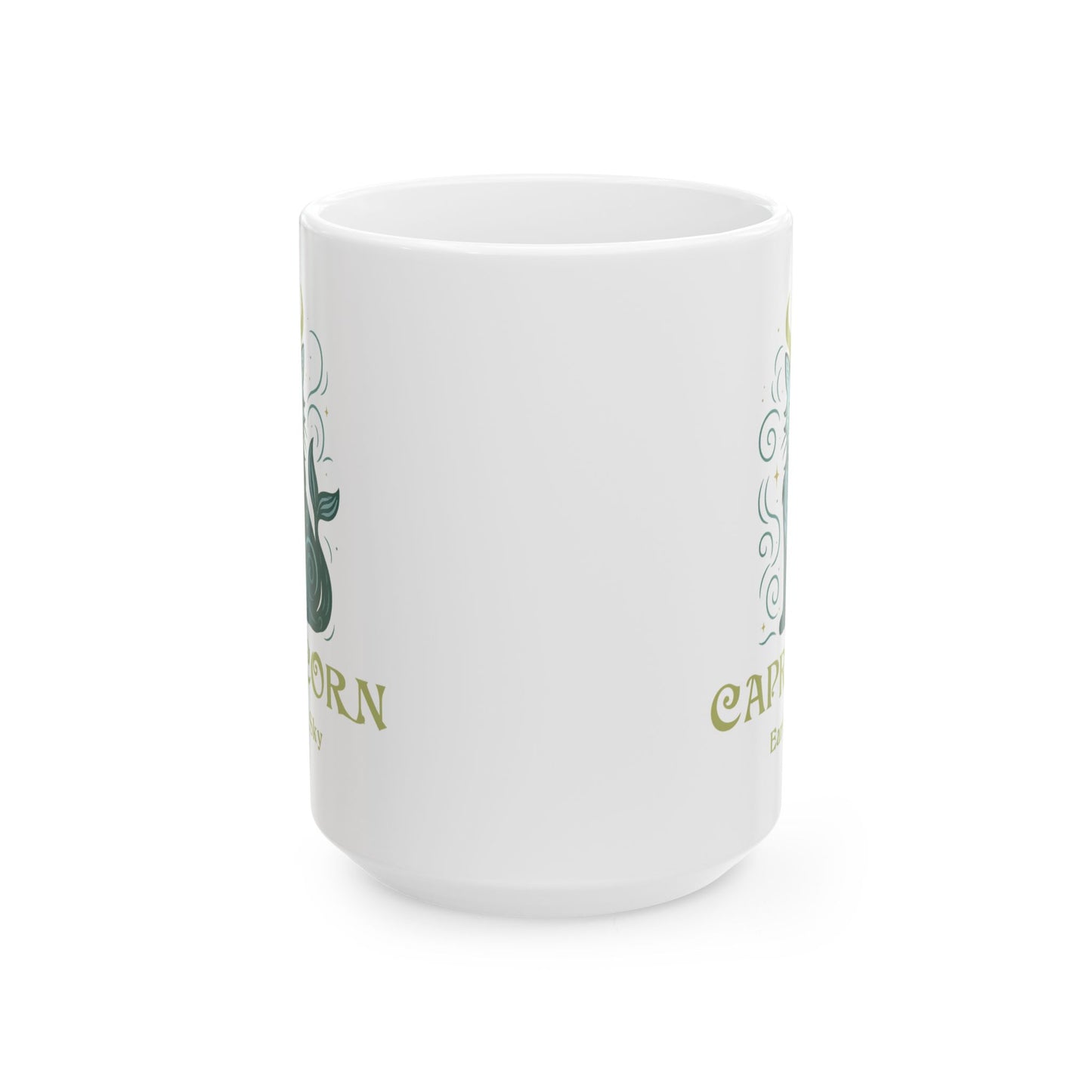 Capricorn Zodiac Cat Mug - White | Astrological Sign Coffee Cup 11 or 15 oz