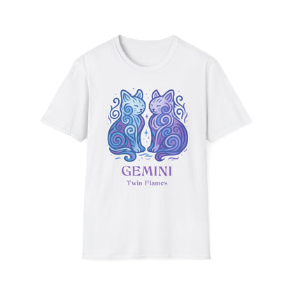 Gemini Zodiac Cat T-Shirt — Gemini Astrological Sign with Cat Graphic