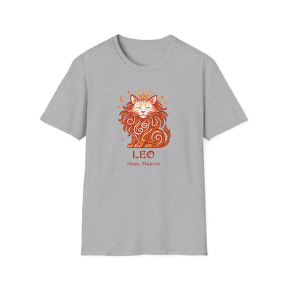 Leo Zodiac Cat T-Shirt — Leo Astrological Sign with Cat Graphic
