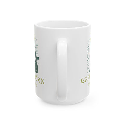 Capricorn Zodiac Cat Mug - White | Astrological Sign Coffee Cup 11 or 15 oz