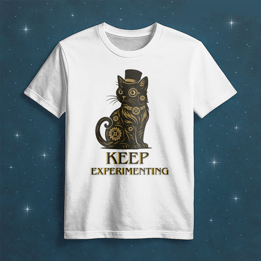 Keep Experimenting Steampunk Cat Tee