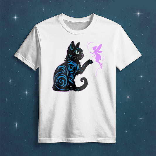 Curious Cat and Fairy Tee