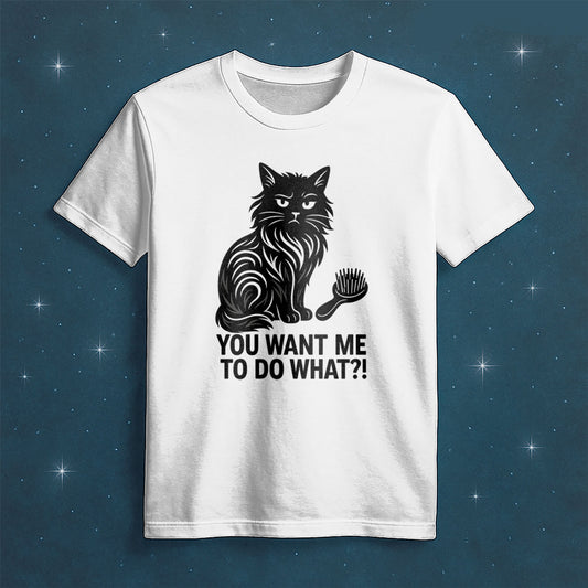 Cranky Cat with a Hairbrush Tee