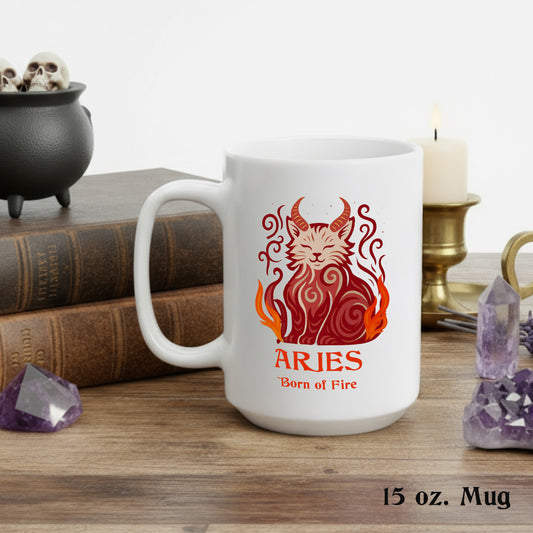 Aries Zodiac Mug - 11 and 15 ounce