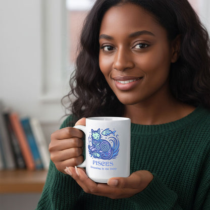 Cancer Zodiac Cat Mug - White | Astrological Sign Coffee Cup 11 and 15 oz