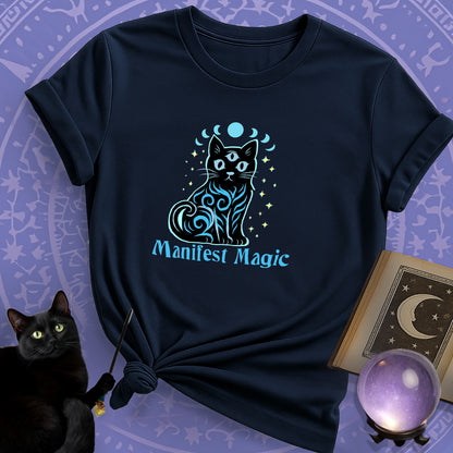 Manifest Magic Cat Tee | Comfortable Mystical Shirt
