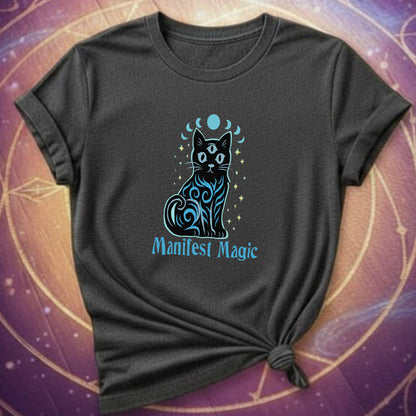 Manifest Magic Cat Tee | Comfortable Mystical Shirt