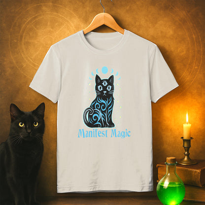 Manifest Magic Cat Tee | Comfortable Mystical Shirt
