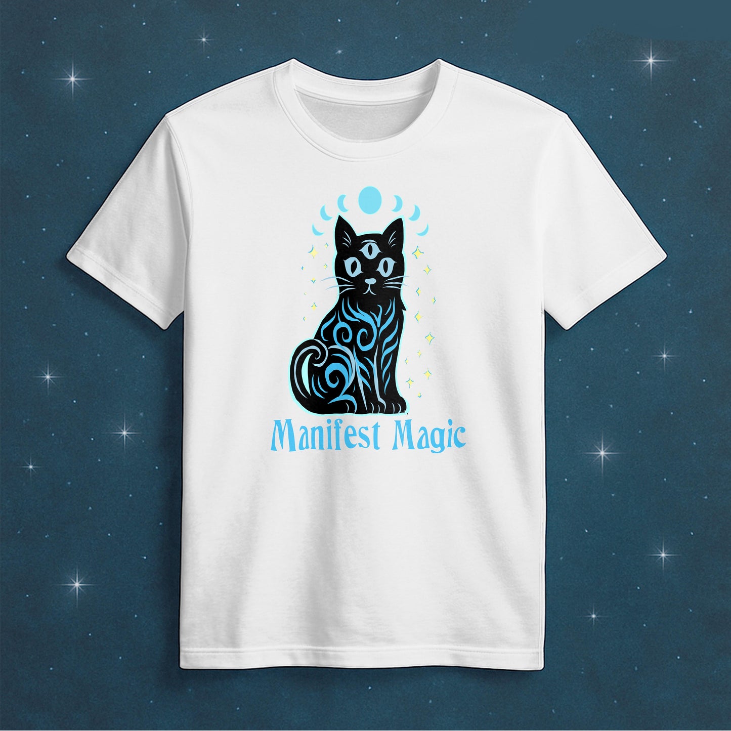 Manifest Magic Cat Tee | Comfortable Mystical Shirt