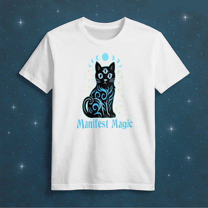 Manifest Magic Cat Tee | Comfortable Mystical Shirt