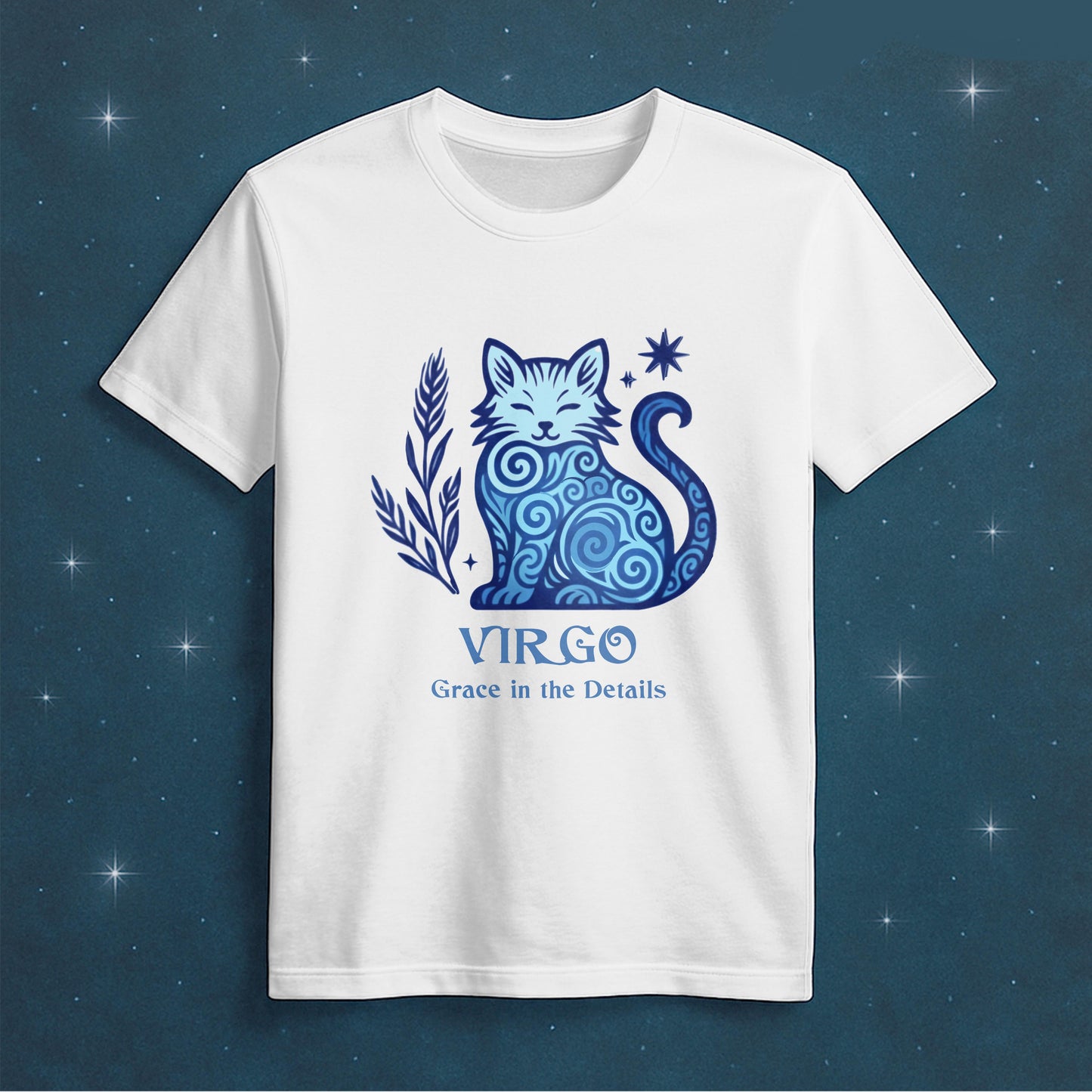 Virgo Zodiac Cat T-Shirt — Virgo Astrological Sign with Cat Graphic