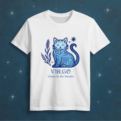 Virgo Zodiac Cat T-Shirt — Virgo Astrological Sign with Cat Graphic