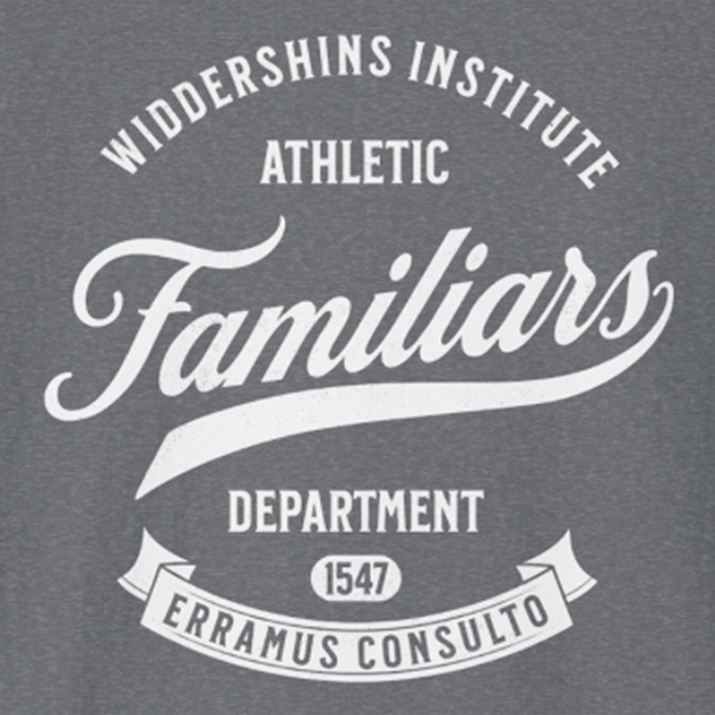 Familiaris Athletic Tee — Widdershins Institute Vintage Script T-Shirt