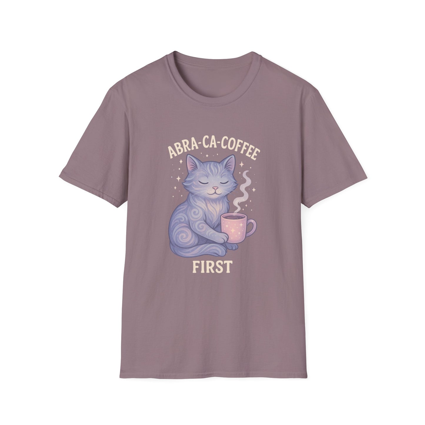 Abra-ca-coffee First T-Shirt | Cute Cat Tee, Pet Lover Gift, Animal Lover Shirt, Coffee Lover Gift