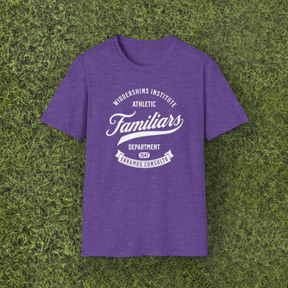 Familiaris Athletic Tee — Widdershins Institute Vintage Script T-Shirt
