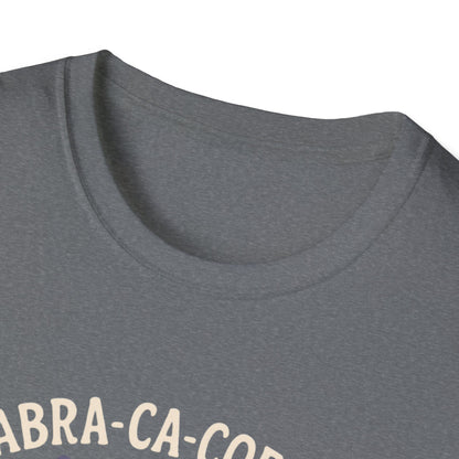 Abra-ca-coffee First T-Shirt | Cute Cat Tee, Pet Lover Gift, Animal Lover Shirt, Coffee Lover Gift