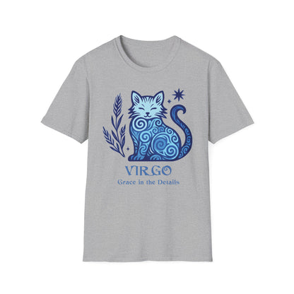 Virgo Zodiac Cat T-Shirt — Virgo Sign with Cat Graphic