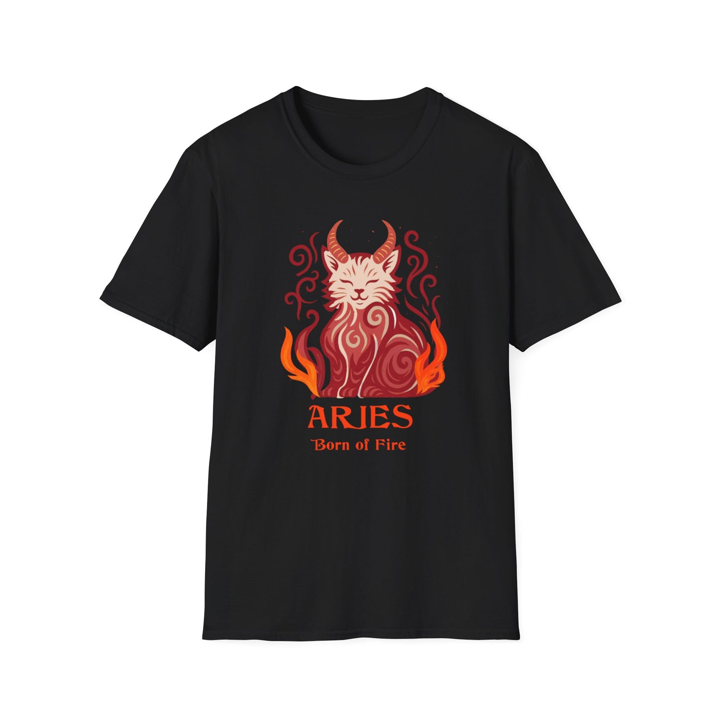 Aries Zodiac Cat T-Shirt — Aries Astrological Sign with Cat Graphic