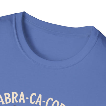 Abra-ca-coffee First T-Shirt | Cute Cat Tee, Pet Lover Gift, Animal Lover Shirt, Coffee Lover Gift