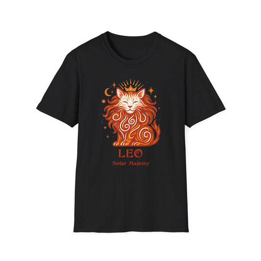 Leo Zodiac Cat T-Shirt — Leo Astrological Sign with Cat Graphic