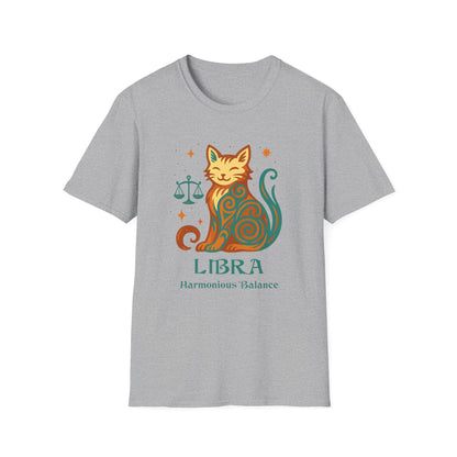 Libra Zodiac Cat T-Shirt — Libra Astrological Sign with Cat Graphic