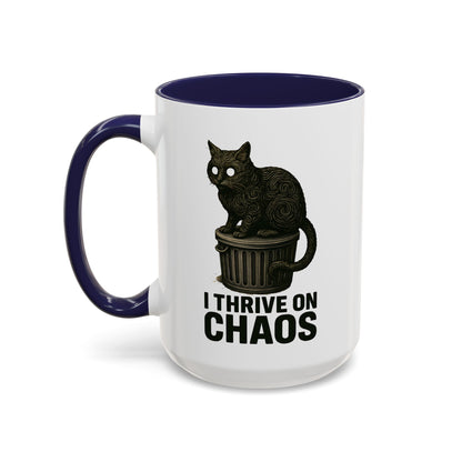I Thrive on Chaos Cat Mug - Color Pop | Alternative Coffee Cup 11 and 15 oz