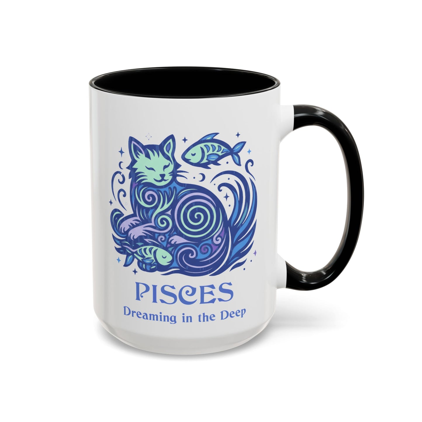 Pisces Zodiac Cat Mug - Color Pop| Astrological Sign Coffee Cup 11 or 15 oz