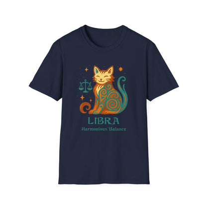Libra Zodiac Cat T-Shirt — Libra Astrological Sign with Cat Graphic