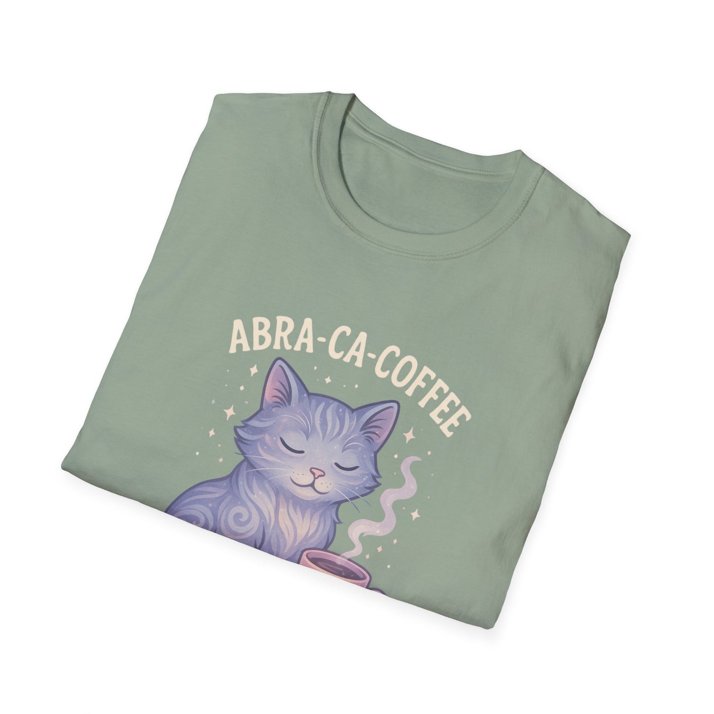 Abra-ca-coffee First T-Shirt | Cute Cat Tee, Pet Lover Gift, Animal Lover Shirt, Coffee Lover Gift