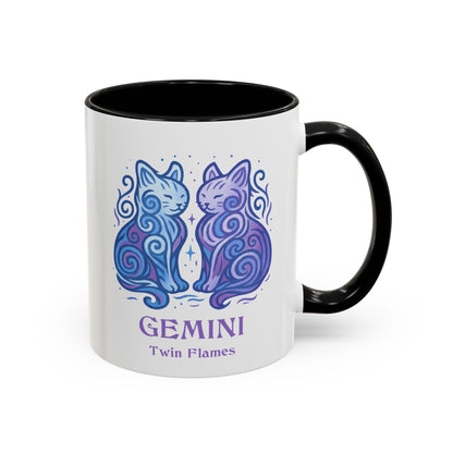 Gemini Zodiac Cat Mug - Color Pop | Astrological Sign Coffee Cup 11 or 15 oz