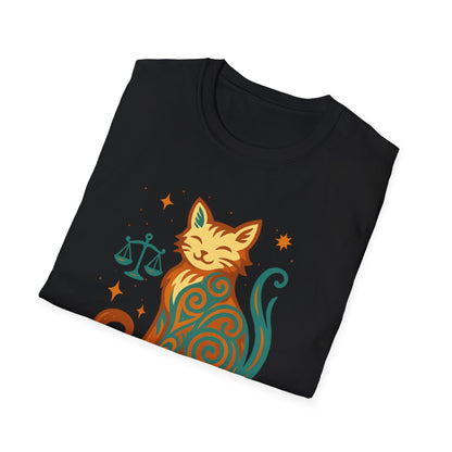 Libra Zodiac Cat T-Shirt — Libra Astrological Sign with Cat Graphic