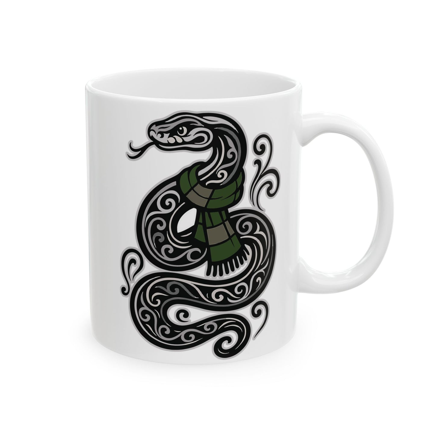 Slyther Serpent House Mug - White | Wizard Coffee Cup 11 or 15 oz