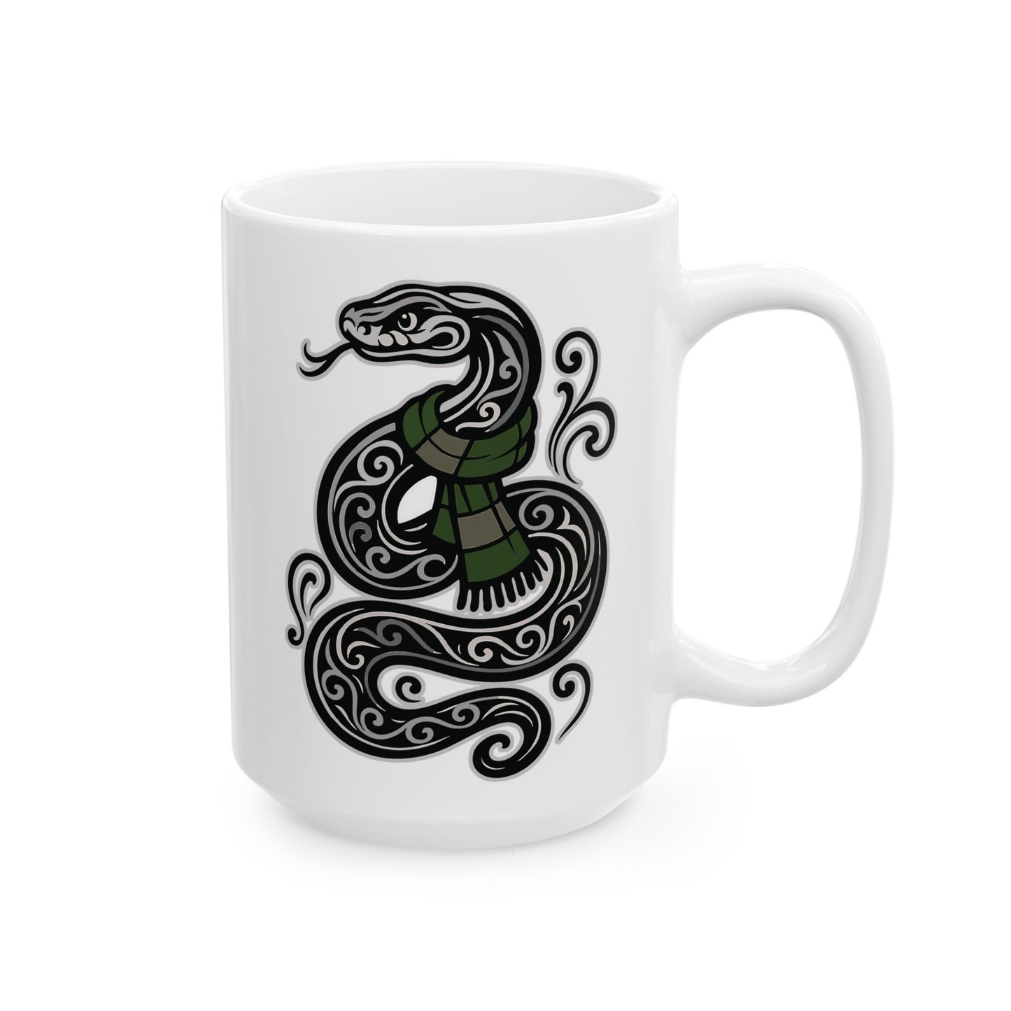 Slyther Serpent House Mug - White | Wizard Coffee Cup 11 or 15 oz