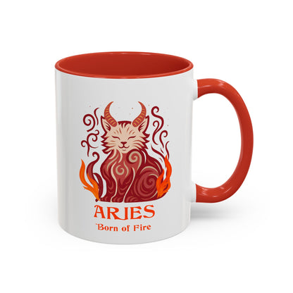Aries Zodiac Cat Mug - Color Pop | Astrological Sign Coffee Cup 11 or 15 oz