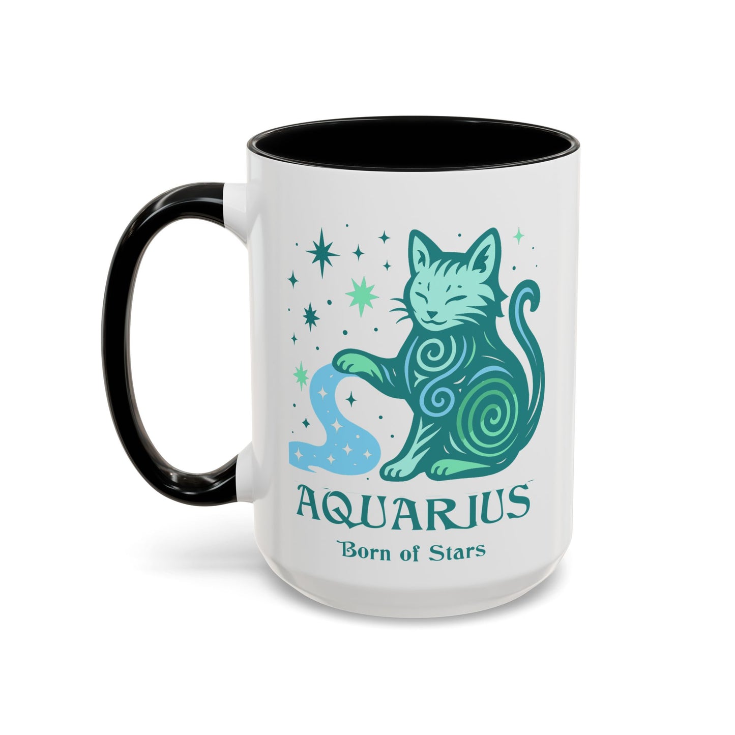 Aquarius Zodiac Cat Mug - Color Pop | Astrological Sign Coffee Cup 11 or 15 oz