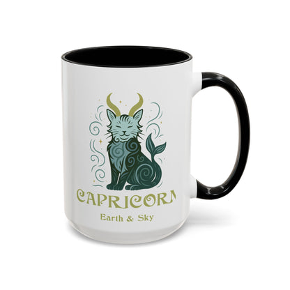 Capricorn Zodiac Cat Mug - Color Pop | Astrological Sign Coffee Cup 11 or 15 oz