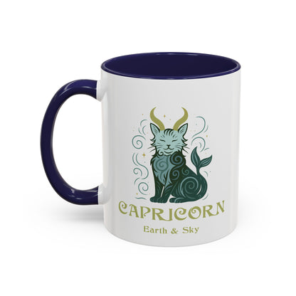 Capricorn Zodiac Cat Mug - Color Pop | Astrological Sign Coffee Cup 11 or 15 oz