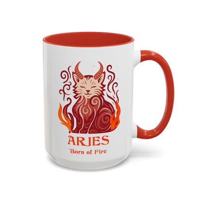 Aries Zodiac Cat Mug - Color Pop | Astrological Sign Coffee Cup 11 or 15 oz