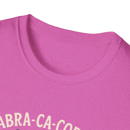 Abra-ca-coffee First T-Shirt | Cute Cat Tee, Pet Lover Gift, Animal Lover Shirt, Coffee Lover Gift