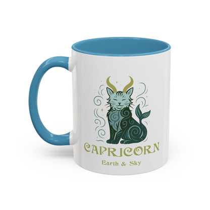 Capricorn Zodiac Cat Mug - Color Pop | Astrological Sign Coffee Cup 11 or 15 oz