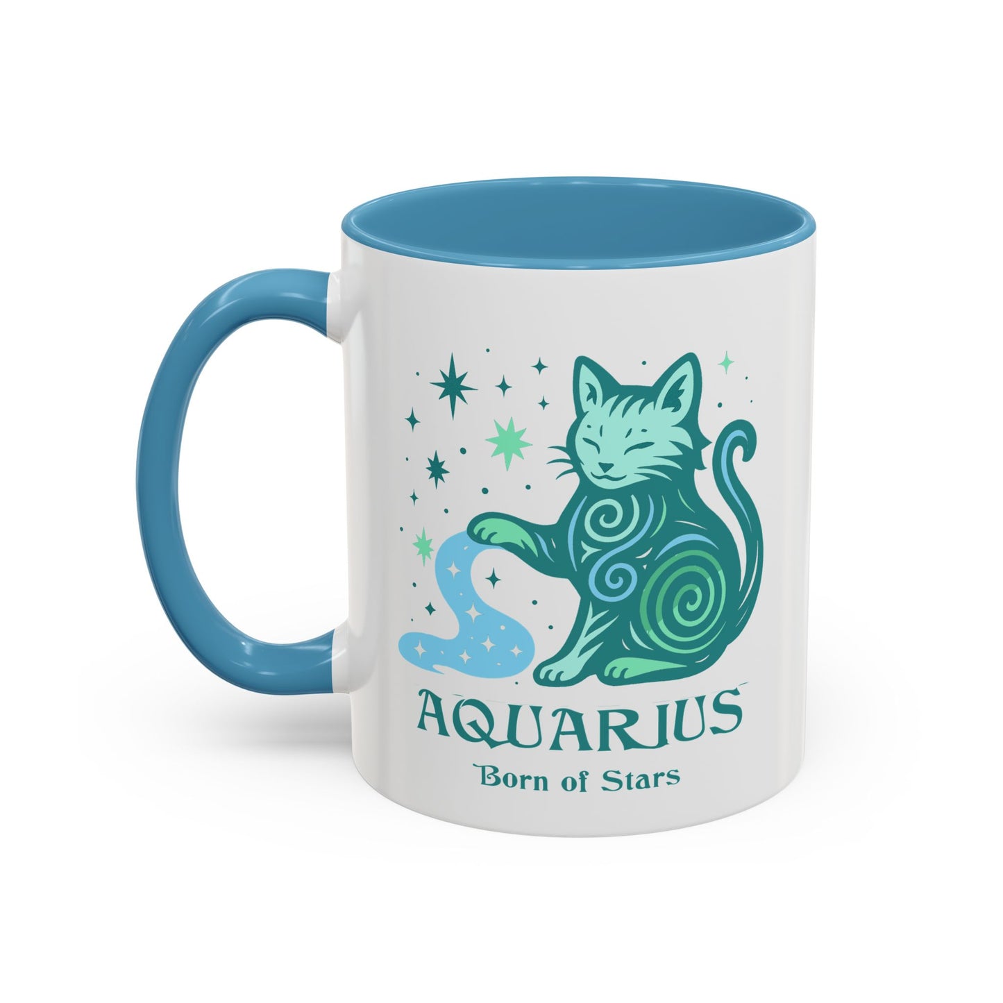 Aquarius Zodiac Cat Mug - Color Pop | Astrological Sign Coffee Cup 11 or 15 oz